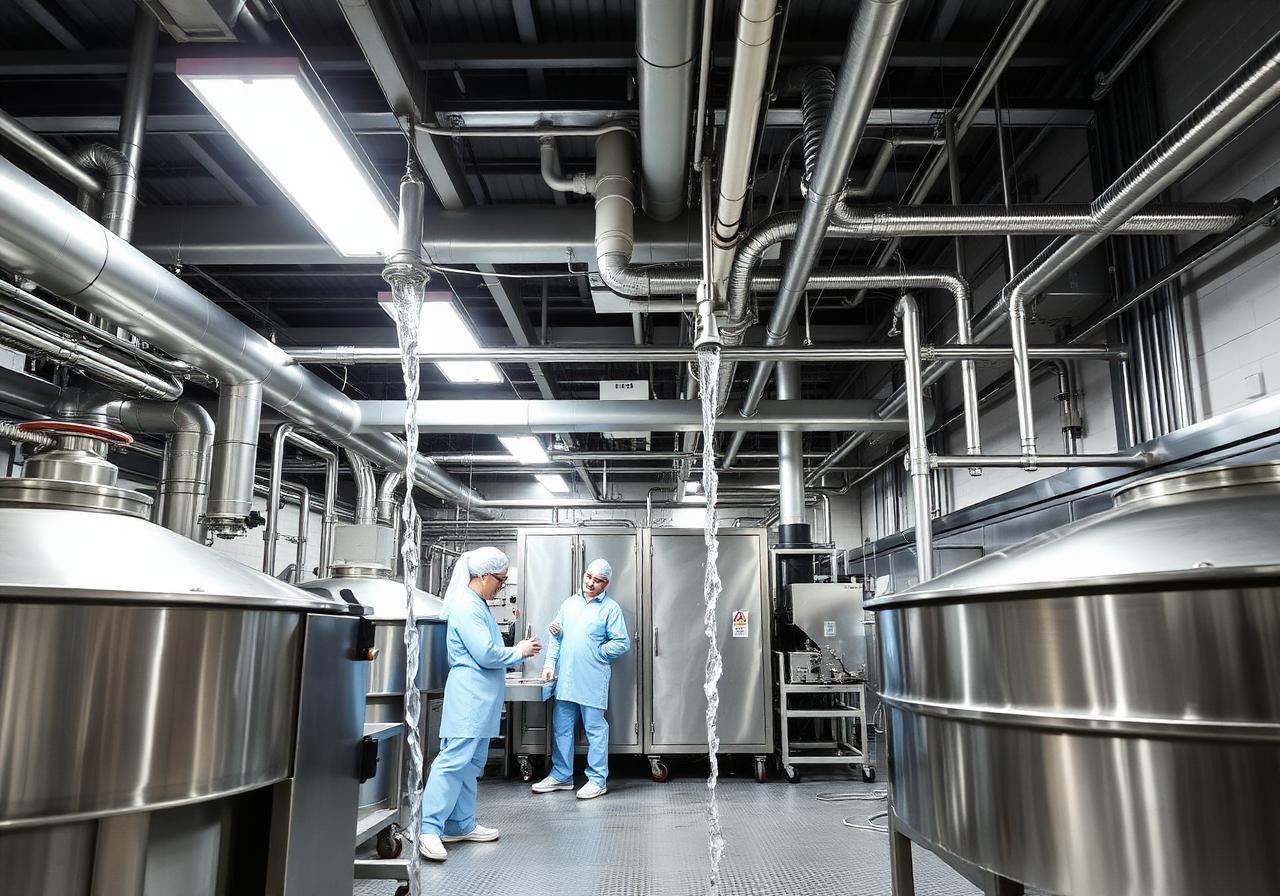 Modern food-processing facility relying on secure water supply